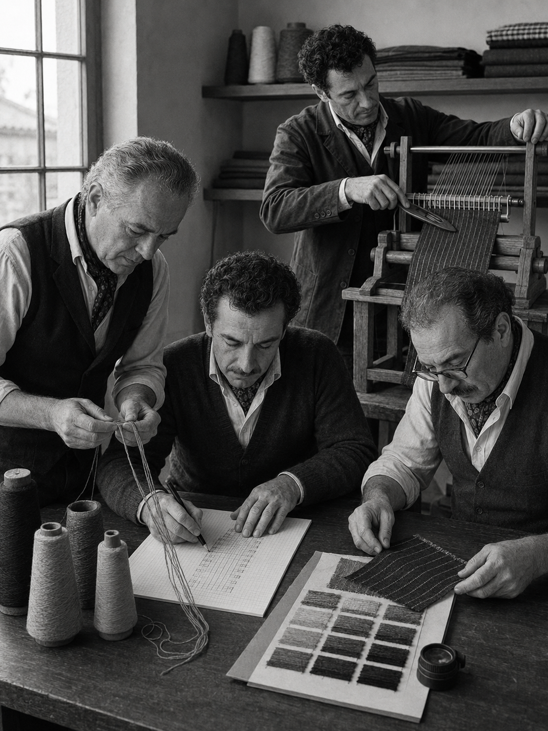 The four founders weaving Cavani's first pinstripe wool